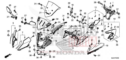 PANNEAU SUPERIEUR CBR650FAJ de 2018